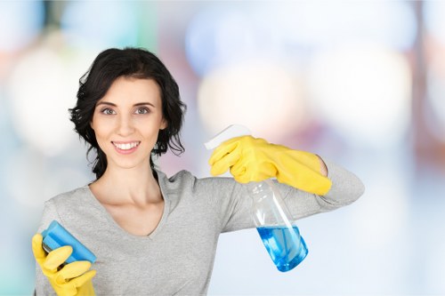 Professional steam carpet cleaning process in a living room