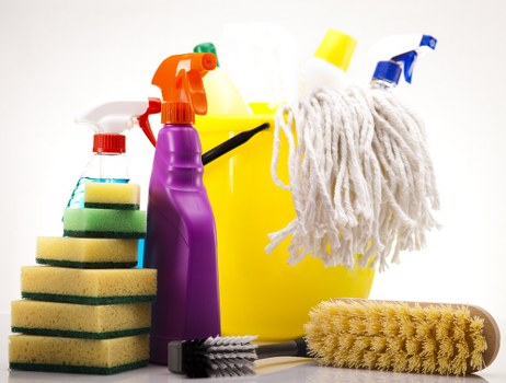 Cleaning a carpet stain with gentle products